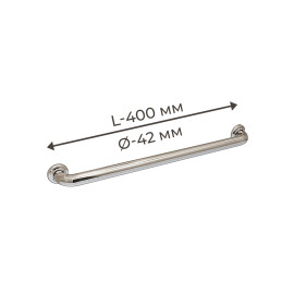 Поручень для людей з інвалідністю (МГН) прямий настінний INVO з нержавіючої сталі, L- 400 мм, D труби - 42 мм