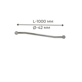 Поручень для людей з інвалідністю (МГН) на стіну в ванну INVO, зігнутий, розмір 1000 мм, D труби - 42 мм