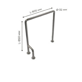 Поручень для людей з інвaлiднiстю (МГН) напольний INVO П-образний правий та лівий