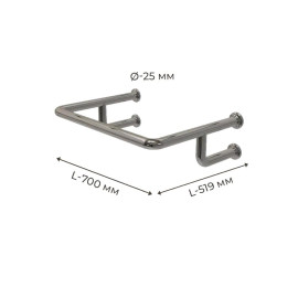 Поручень для людей з інвалідністю (МГН) на стіну для раковини INVO верхній із нержавіючої сталі