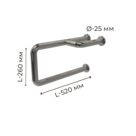 Поручень для людей з інвалідністю (МГН) настінний INVO для раковини боковий з нержавіючої сталі