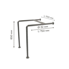 Поручень для людей з інвалідністю (МГН) напольно-настінний подвійний INVO унітазу