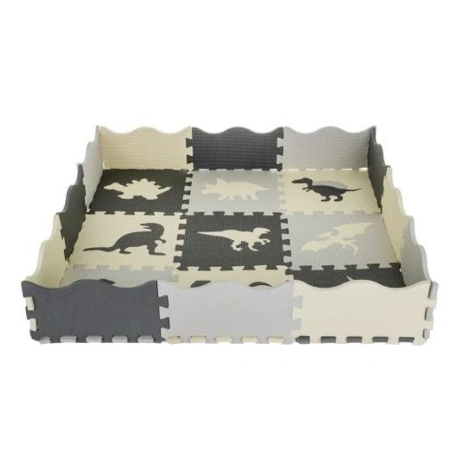 М'який КОВРИК-ПАЗЛ для дітей «Динозаври» 106×106 см