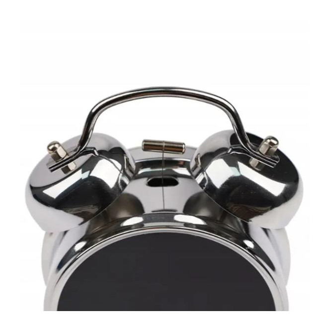 Будильник цифровой Izoxis Retro 26337 электронный настольный черный металл круглый LED дисплей