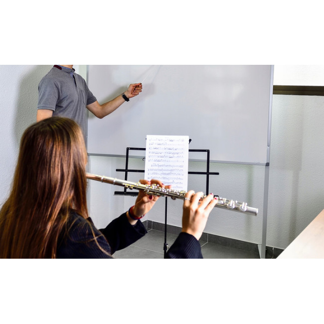 Складной пюпитр стойка для нот с чехлом Malatec регулируемая высота 3 уровня 65 - 90 - 123 см Чёрный (1307)