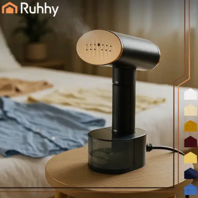 Відпарювач для одягу вертикальний Ruhhy 26339 Black 2 кВт ручний паровий праска для дому 3 рівня пару сенсорне керування + насадка щітка