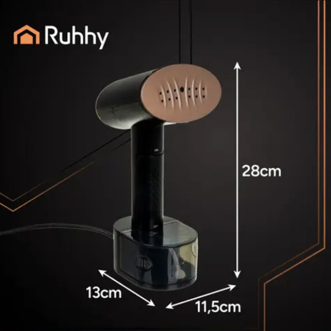 Відпарювач для одягу вертикальний Ruhhy 26339 Black 2 кВт ручний паровий праска для дому 3 рівня пару сенсорне керування + насадка щітка