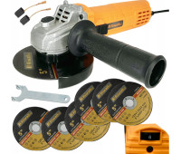 Болгарка (угловая шліфмашина) 2000Вт 125мм + 6 дисків Riwall Pro (Чехія)