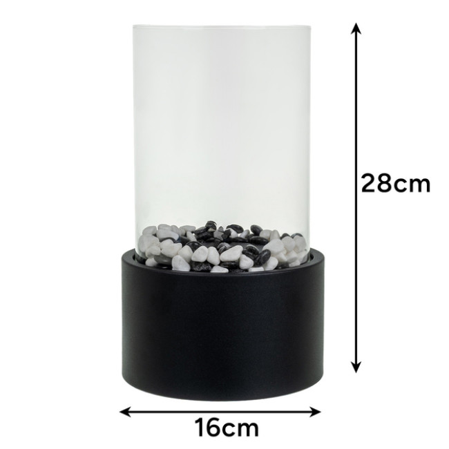 Біокамін настільний для дому та тераси Kaminer бездимний на біопаливі камінці 28 х 16 х 16 см (26300)