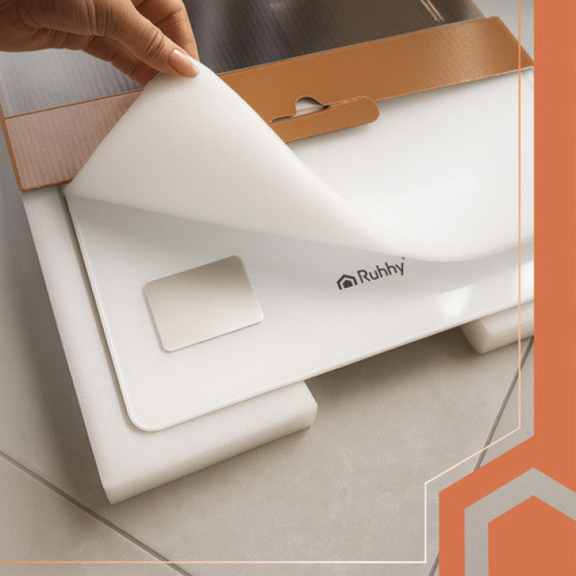 Напольні ваги з ЖК-дисплеєм, аналітичні, білі, Ruhhy 20676/n