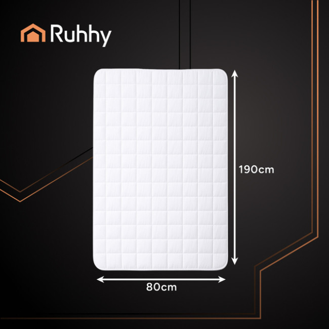 Електропростиня наматрацник з підігрівом Ruhhy односпальне 190 х 80 см 9 режимів з таймером + пульт Білий (26222)