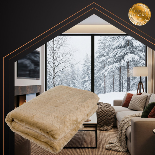 Електричне одеяло плед з підігрівом Ruhhy двоспальне 180 х 130 см 10 режимів + пульт Бежевий (26224)