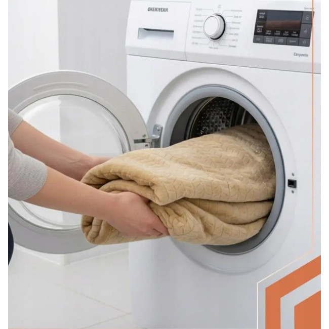 Електричне одеяло плед з підігрівом Ruhhy двоспальне 180 х 130 см 10 режимів + пульт Бежевий (26224)