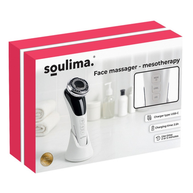 Масажер для обличчя 5в1 Soulima 25888 безголкова мезотерапія EMS-ліфтинг LED-світлотерапія ультразвуковий масаж і термотерапія