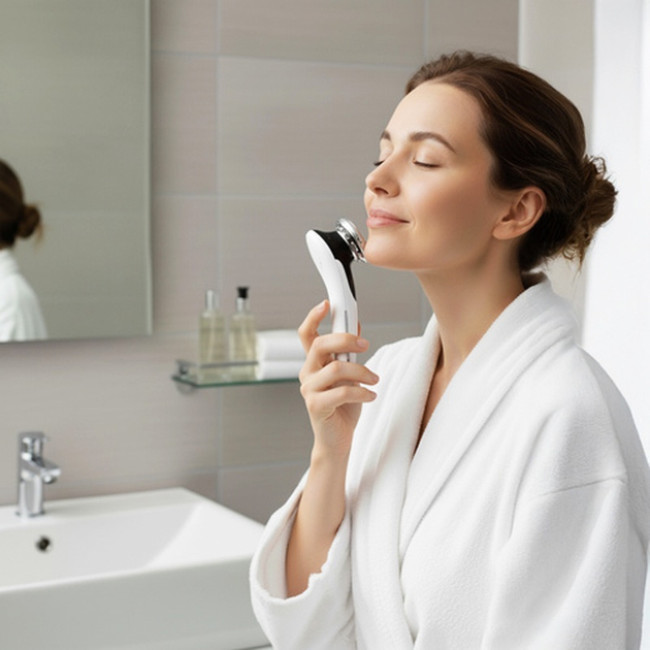 Масажер для обличчя 5в1 Soulima 25888 безголкова мезотерапія EMS-ліфтинг LED-світлотерапія ультразвуковий масаж і термотерапія