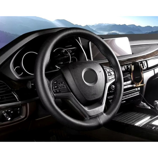 Чехол на руль Xtrobb 25304 37 39 см, чёрный, экокожа, прошивной