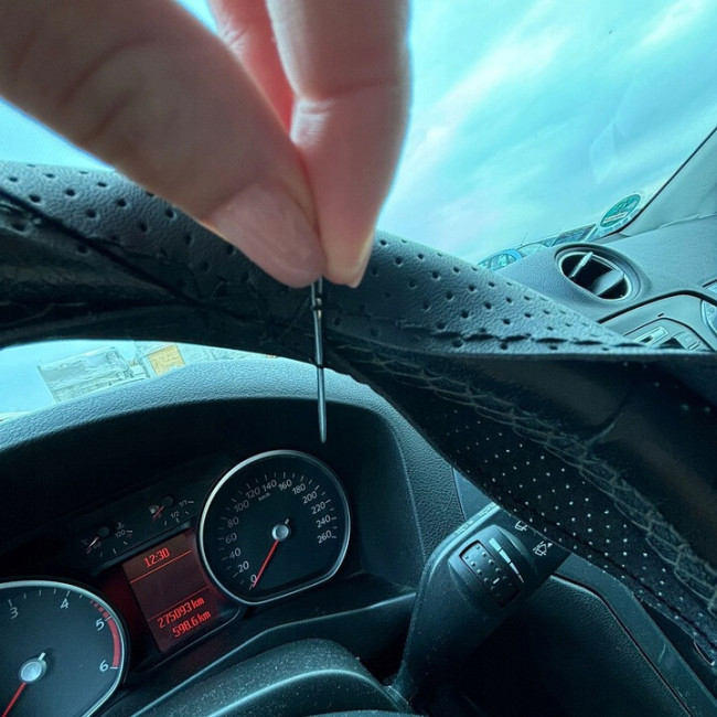 Чехол на руль Xtrobb 25304 37 39 см, чёрный, экокожа, прошивной