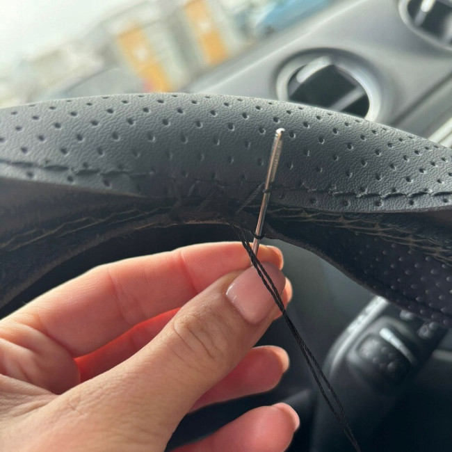 Чехол на руль Xtrobb 25304 37 39 см, чёрный, экокожа, прошивной