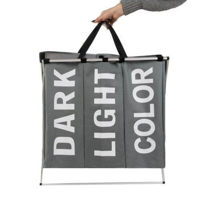 Корзина для белья - 3 отделения на складной раме Ruhhy