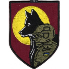 Шеврон SteelCats Воїн з Собакою \ кол \ тк.марун \ нарукавна емблема (3065)