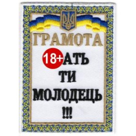 Шеврон SteelCats Грамота / кол / тк.біла / нарукавна емблема (3134)