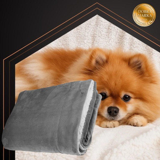 Плотний двусторонній плед-покривало Ruhhy двоспальний 150 х 200 см Сірий (26292)