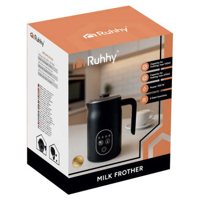 Капучинатор електричний вспінювач молока з дисплеєм 500 Вт Ruhhy 26649/n
