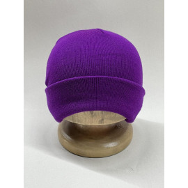 Шапка в'язана утеплена Аделіа, фіолетова