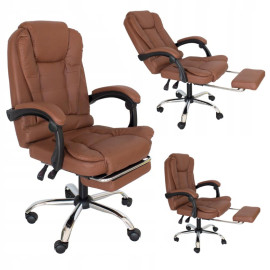 Офісне крісло з підставкою для ніг Hanert Ergo Dark Brown