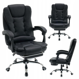 Офісне крісло з підставкою для ніг Hanert Ergo Black