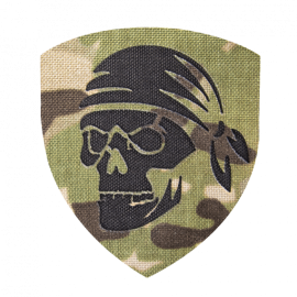 Шеврон Camotec  Череп в бандані (7*8) Піксель Лазерна Різка (9033)