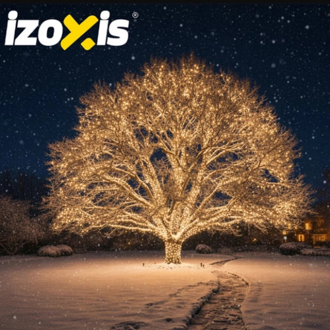 Новорічна ґірлянда Izoxis 26264 світлодіодна 300 LED 30 метрів теплий білий колір з вологозахистом 8 режимів