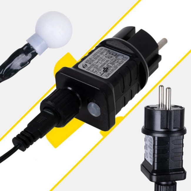 Новорічна ґірлянда Izoxis 26264 світлодіодна 300 LED 30 метрів теплий білий колір з вологозахистом 8 режимів