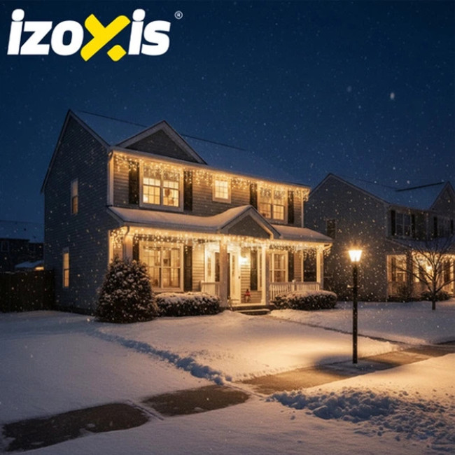 Новорічна світлодіодна Гірлянда бахрома Izoxis 26710 для прикраси дому 15 м 300 LED теплий білий колір 8 режимів водонепроникна