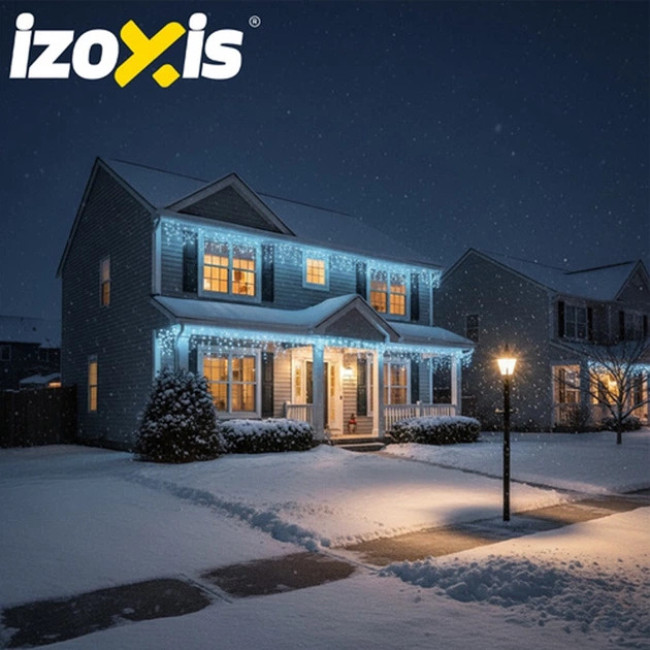 Різдвяна світлодіодна гірлянда бахрома Izoxis 26711 новорічна на 300 LED довжиною 15 м з холодним білим кольором IP44 з контролером