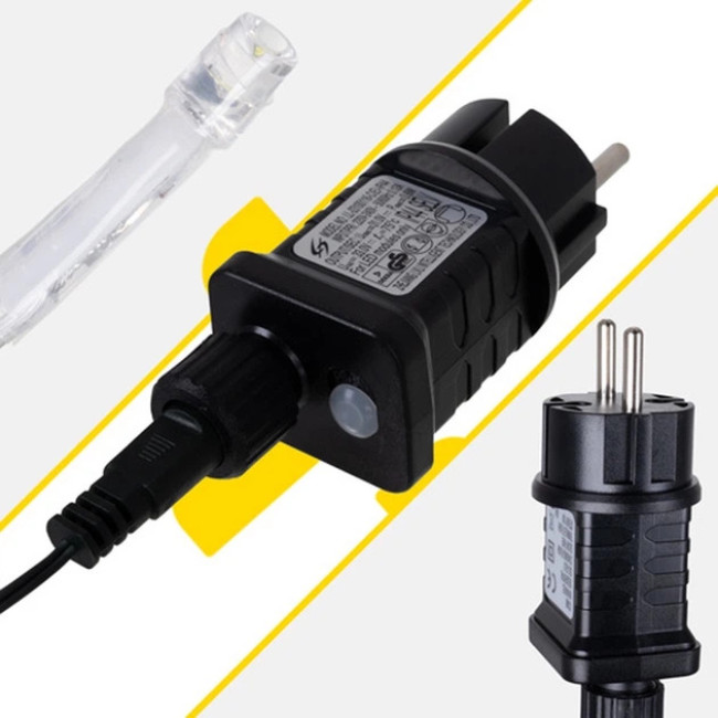 Різдвяна світлодіодна гірлянда бахрома Izoxis 26711 новорічна на 300 LED довжиною 15 м з холодним білим кольором IP44 з контролером