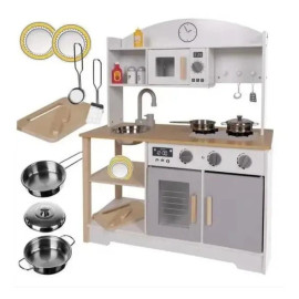 Кухня дитяча ігрова дерев'яна + посуд та спеції звуки Kruzzel 21933/n