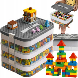 Контейнер органайзер для зберігання деталей конструктора Kruzzel 3-рівневий 22 л з розділювачами 22.5 x 30.5 x 32.4 см