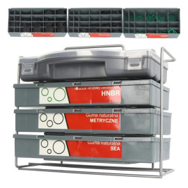 Набір ґумових сальників Mar-Pol M66453 ущільнювальні 900 шт в наборі + контейнери Сірий