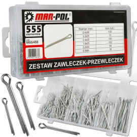Набір шплінтів Mar-Pol М66488 555 шт, 6 розмірів, кейс
