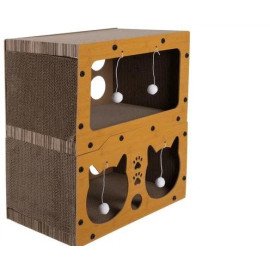 Когтеточка для котів - двоповерховий дім Purlov 27017/n