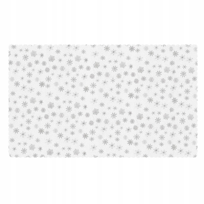 Скатертина різдвяна декоративна, Ruhhy Біла з срібними сніжинками 140 x 220 см