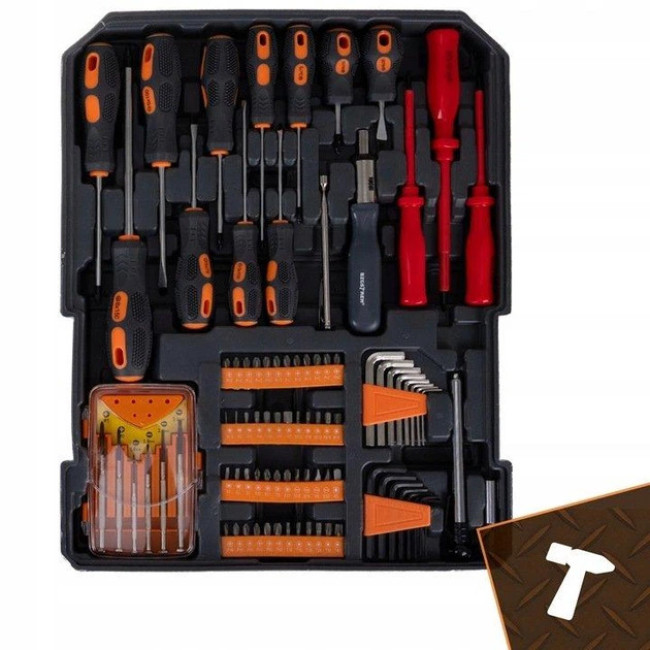 Набір інструментів Bigstren XXL 1000 елементів, алюмінієвий чемодан, ключі, торцеві головки, біти (26510)