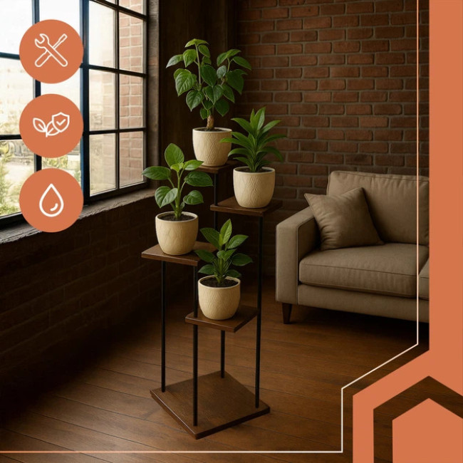 Підлогова стойка для квітів RUHHY на 5 рівнів у стилі Loft 25998/n