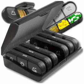 Органайзер для таблеток Ruhhy 7 дней на 3 приема в день Черный (26346)