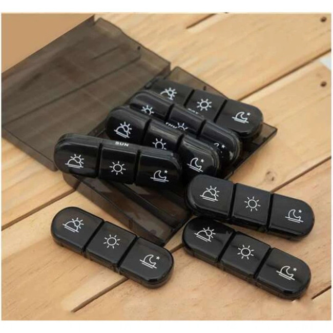 Органайзер для таблеток Ruhhy 7 днів на 3 прийоми в день Чорний (26346)