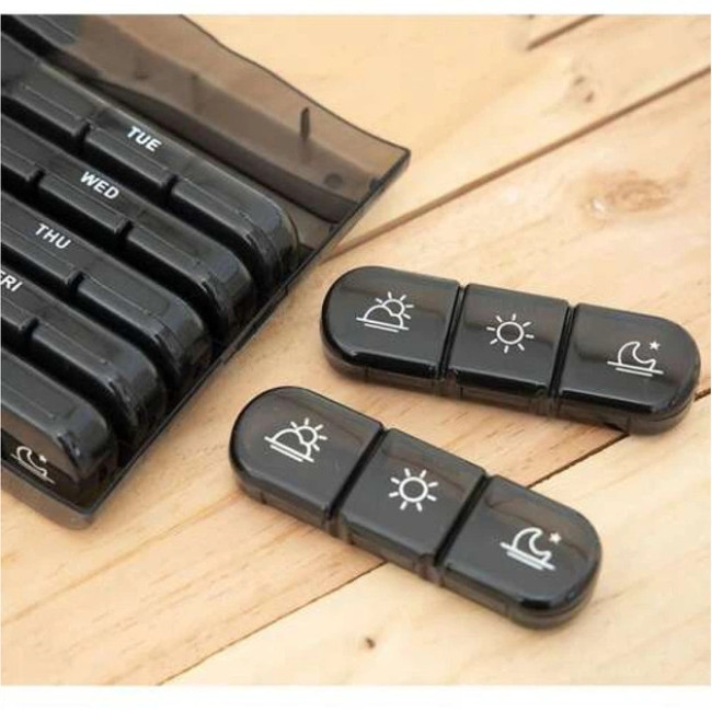 Органайзер для таблеток Ruhhy 7 днів на 3 прийоми в день Чорний (26346)