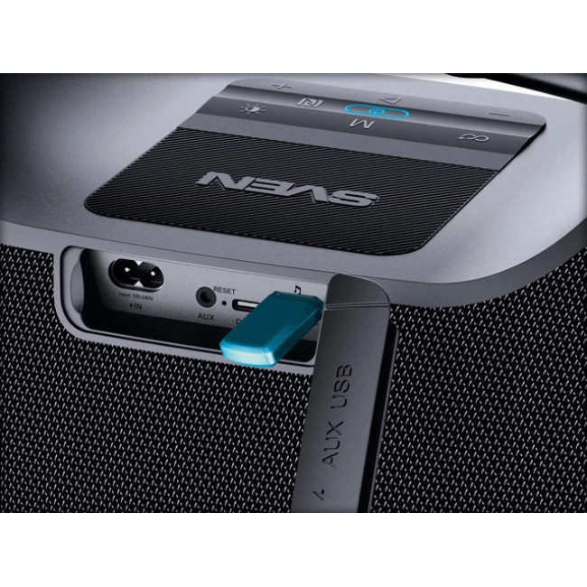 Портативная колонка бумбокс SVEN PS-990 із захистом від води 180 Вт 5200 мАч Bluetooth RGB підсвітка