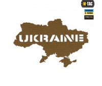 Шеврон СталеваКішка M-Tac нашивка Україна (контур) наскрізна Laser Cut Coyote