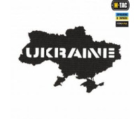Шеврон SteelCats M-Tac нашивка Україна (контур) скрізна Laser Cut Чорний